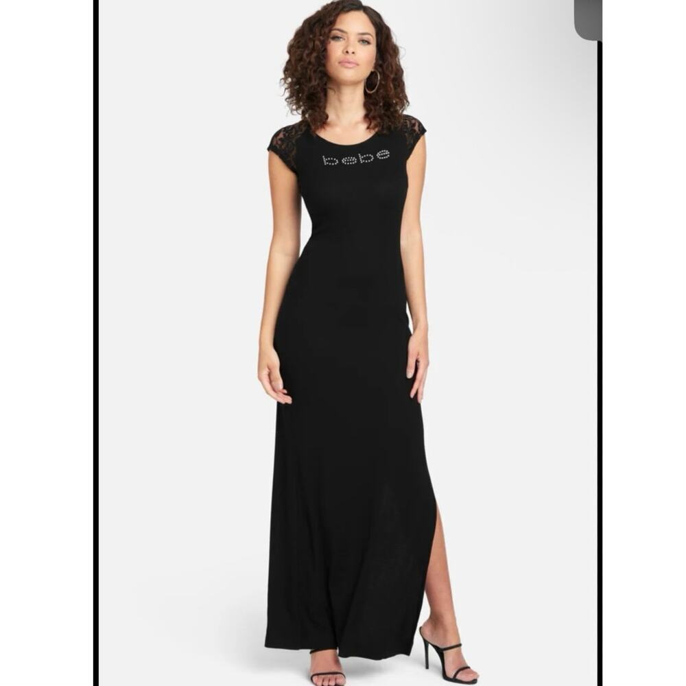 Y2k Bebe ribbed bodycon maxi dress sz m